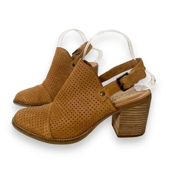 Franco Sarto | Aubree Tan Suede Leather Slingback Booties | Size 9M - Picture 3 of 8
